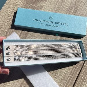 NWB Touchstone Crystal By Swarovski Tri-Wrap Bracelet ~ in Grey